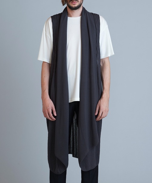 NO ID.（ノーアイディ）の「ノースリーブニットロングガウン（ニット/セーター・メンズ・ブラック/グレー/ベージュ・ONE SIZE）」の5枚目の写真