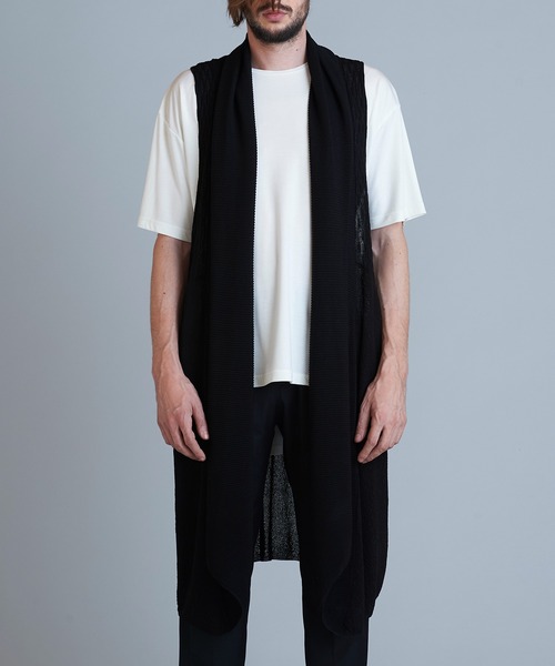 NO ID.（ノーアイディ）の「ノースリーブニットロングガウン（ニット/セーター・メンズ・ブラック/グレー/ベージュ・ONE SIZE）」の6枚目の写真