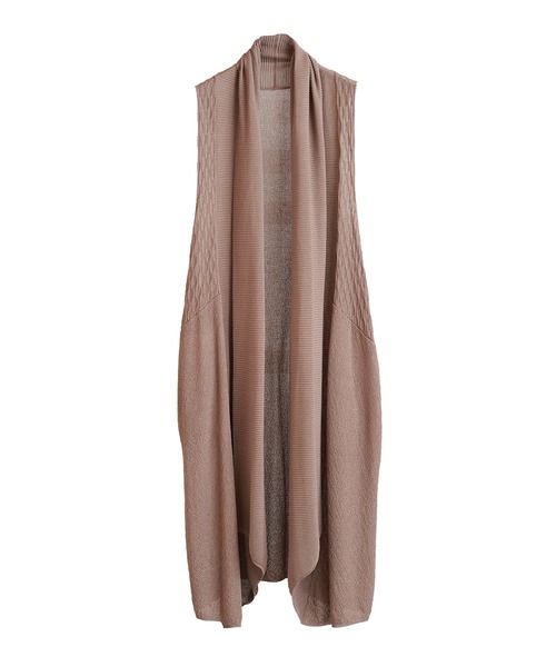 NO ID.（ノーアイディ）の「ノースリーブニットロングガウン（ニット/セーター・メンズ・ブラック/グレー/ベージュ・ONE SIZE）」の7枚目の写真