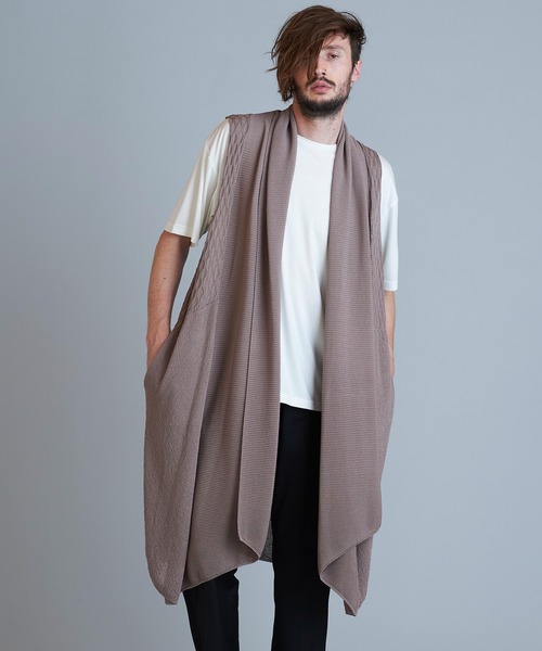 NO ID.（ノーアイディ）の「ノースリーブニットロングガウン（ニット/セーター・メンズ・ブラック/グレー/ベージュ・ONE SIZE）」の12枚目の写真