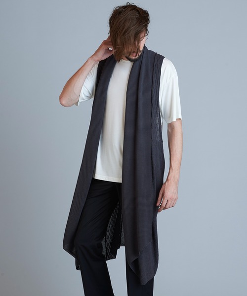 NO ID.（ノーアイディ）の「ノースリーブニットロングガウン（ニット/セーター・メンズ・ブラック/グレー/ベージュ・ONE SIZE）」の13枚目の写真