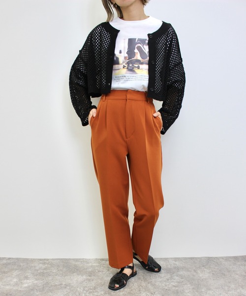 MLI'A(エムリア)の「クロップド丈メッシュ2WAYカーデ(Tシャツ/カットソー・レディース・ブラック/ブラウン/アイボリー/グレー系その他・M)」の11枚目の写真