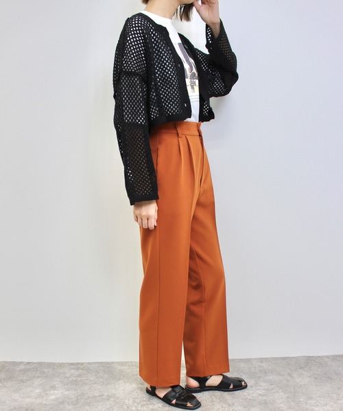 MLI'A(エムリア)の「クロップド丈メッシュ2WAYカーデ(Tシャツ/カットソー・レディース・ブラック/ブラウン/アイボリー/グレー系その他・M)」の13枚目の写真