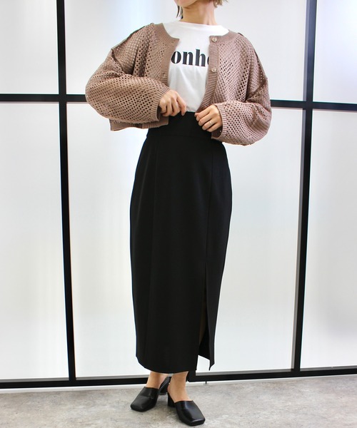 MLI'A(エムリア)の「クロップド丈メッシュ2WAYカーデ(Tシャツ/カットソー・レディース・ブラック/ブラウン/アイボリー/グレー系その他・M)」の17枚目の写真