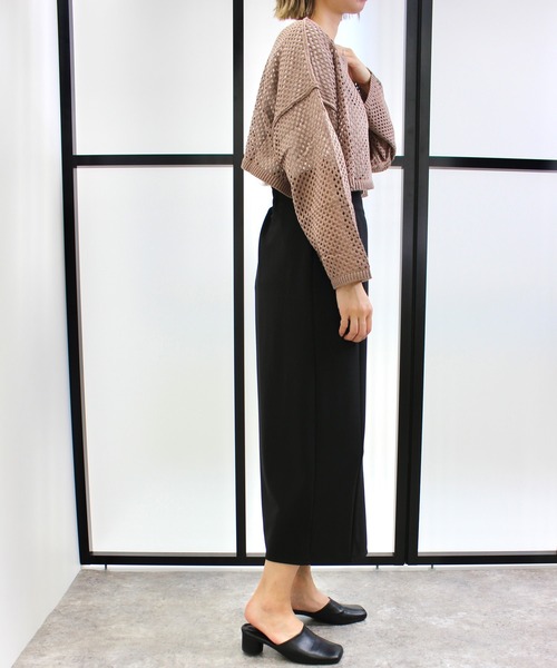 MLI'A(エムリア)の「クロップド丈メッシュ2WAYカーデ(Tシャツ/カットソー・レディース・ブラック/ブラウン/アイボリー/グレー系その他・M)」の19枚目の写真