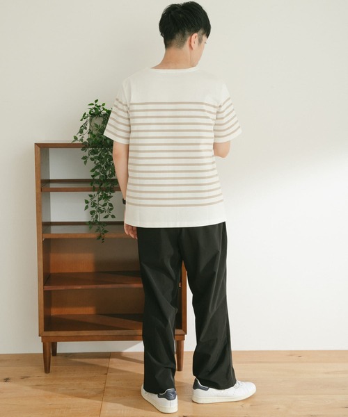 ITEMS URBANRESEARCH（アイテムズ アーバンリサーチ）の「パネルボーダーショートスリーブバスクシャツ（Tシャツ/カットソー・メンズ・ベージュ/ネイビー/ブラック・LARGE/MEDIUM）」の17枚目の写真