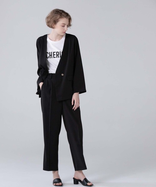 CEDNIE（セドニー）の「とろみツイルワイドパンツ（その他パンツ・レディース・ブラック/グリーン/アイボリー・S/M）」の4枚目の写真