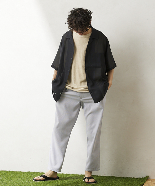 JOURNAL STANDARD relume(ジャーナルスタンダード レリューム)の「TEC/LENO CLOTH シャツ(シャツ/ブラウス・メンズ・ブラック/ライトグリーン/アイボリー/ブラウン系その他・MEDIUM/LARGE)」の22枚目の写真