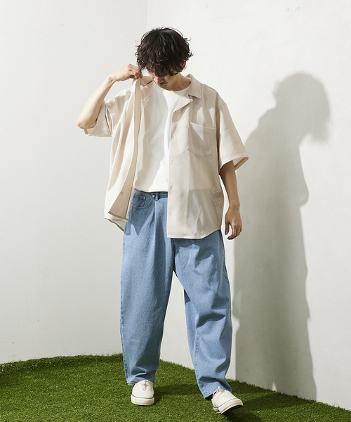 JOURNAL STANDARD relume(ジャーナルスタンダード レリューム)の「TEC/LENO CLOTH シャツ(シャツ/ブラウス・メンズ・ブラック/ライトグリーン/アイボリー/ブラウン系その他・MEDIUM/LARGE)」の5枚目の写真