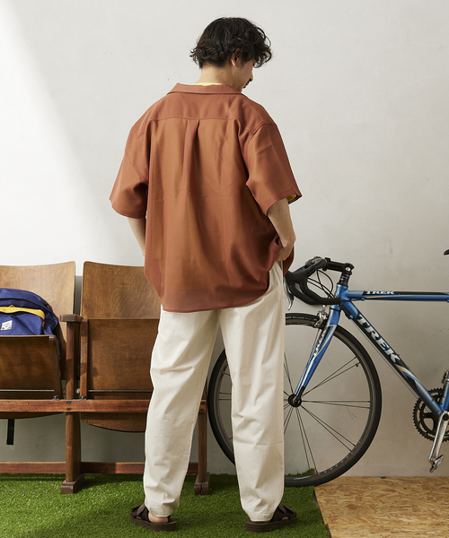 JOURNAL STANDARD relume(ジャーナルスタンダード レリューム)の「TEC/LENO CLOTH シャツ(シャツ/ブラウス・メンズ・ブラック/ライトグリーン/アイボリー/ブラウン系その他・MEDIUM/LARGE)」の12枚目の写真