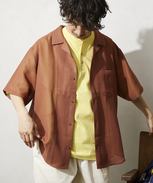 JOURNAL STANDARD relume(ジャーナルスタンダード レリューム)の「TEC/LENO CLOTH シャツ(シャツ/ブラウス・メンズ・ブラック/ライトグリーン/アイボリー/ブラウン系その他・MEDIUM/LARGE)」の16枚目の写真