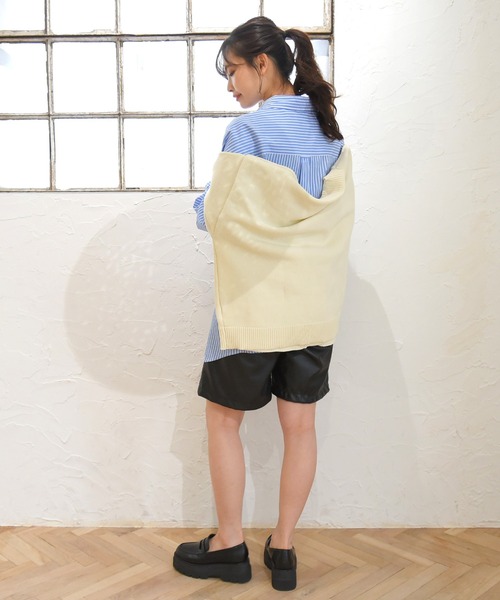 sango(sango)の「フェイクレザータックショートパンツ(その他パンツ・レディース・ブラック/アイボリー/オリーブ・FREE)」の7枚目の写真