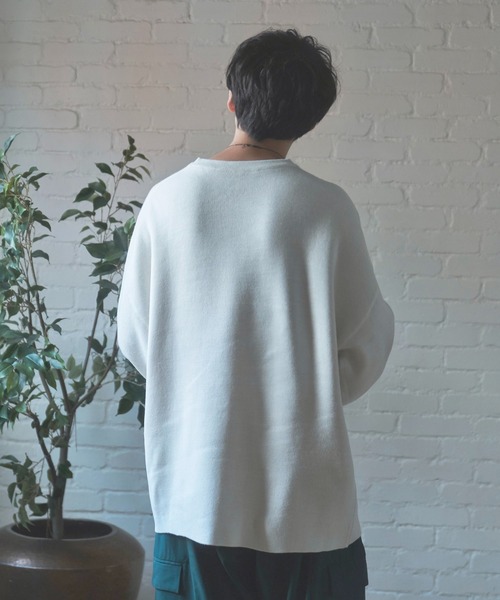 Alpinus（アルピナス）の「Alpinus - fluffy loose reversible knit / フラフィールーズリバーシブルニット（ニット/セーター・メンズ・ホワイト/グリーン・SMALL/MEDIUM）」の5枚目の写真