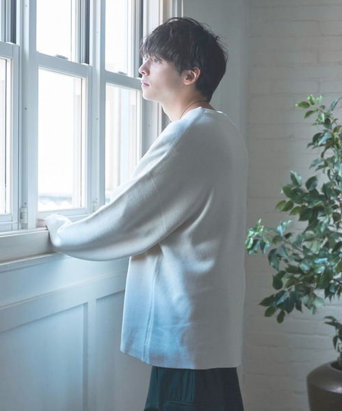 Alpinus（アルピナス）の「Alpinus - fluffy loose reversible knit / フラフィールーズリバーシブルニット（ニット/セーター・メンズ・ホワイト/グリーン・SMALL/MEDIUM）」の6枚目の写真