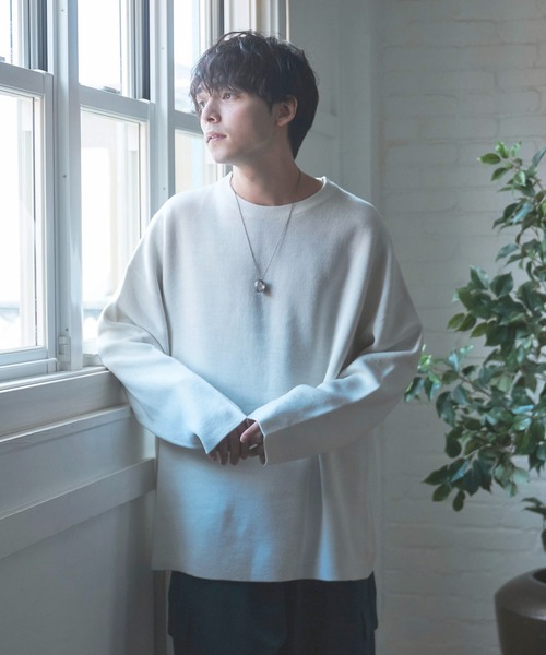 Alpinus（アルピナス）の「Alpinus - fluffy loose reversible knit / フラフィールーズリバーシブルニット（ニット/セーター・メンズ・ホワイト/グリーン・SMALL/MEDIUM）」の7枚目の写真