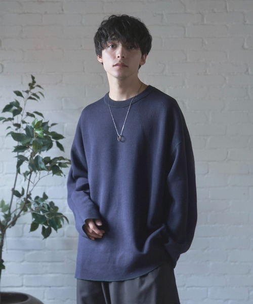 Alpinus（アルピナス）の「Alpinus - fluffy loose reversible knit / フラフィールーズリバーシブルニット（ニット/セーター・メンズ・ホワイト/グリーン・SMALL/MEDIUM）」の8枚目の写真