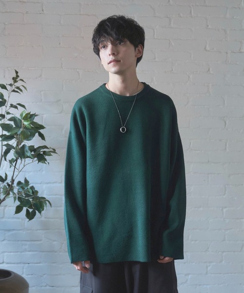 Alpinus（アルピナス）の「Alpinus - fluffy loose reversible knit / フラフィールーズリバーシブルニット（ニット/セーター・メンズ・ホワイト/グリーン・SMALL/MEDIUM）」の12枚目の写真