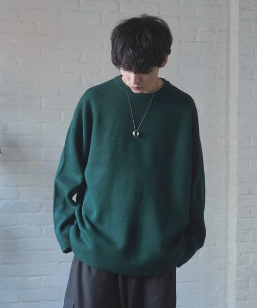 Alpinus（アルピナス）の「Alpinus - fluffy loose reversible knit / フラフィールーズリバーシブルニット（ニット/セーター・メンズ・ホワイト/グリーン・SMALL/MEDIUM）」の13枚目の写真