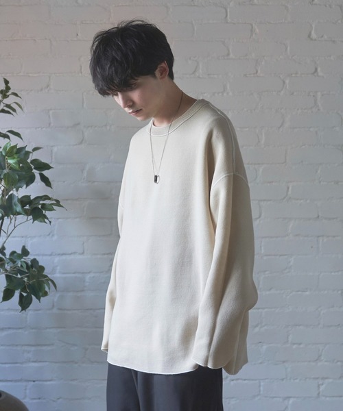 Alpinus（アルピナス）の「Alpinus - fluffy loose reversible knit / フラフィールーズリバーシブルニット（ニット/セーター・メンズ・ホワイト/グリーン・SMALL/MEDIUM）」の16枚目の写真