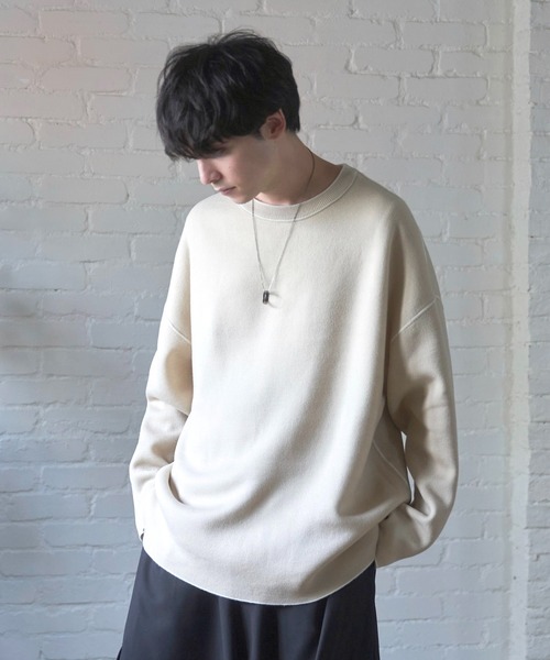 Alpinus（アルピナス）の「Alpinus - fluffy loose reversible knit / フラフィールーズリバーシブルニット（ニット/セーター・メンズ・ホワイト/グリーン・SMALL/MEDIUM）」の17枚目の写真