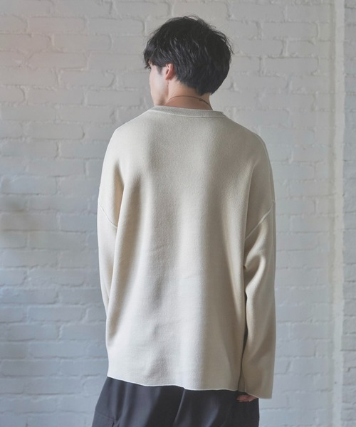Alpinus（アルピナス）の「Alpinus - fluffy loose reversible knit / フラフィールーズリバーシブルニット（ニット/セーター・メンズ・ホワイト/グリーン・SMALL/MEDIUM）」の18枚目の写真