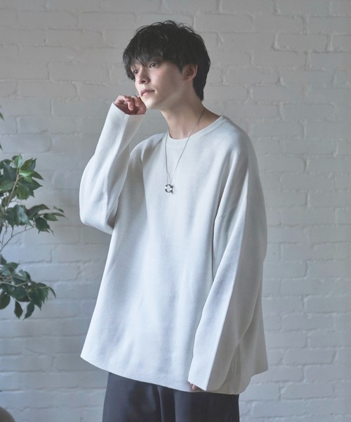 Alpinus（アルピナス）の「Alpinus - fluffy loose reversible knit / フラフィールーズリバーシブルニット（ニット/セーター・メンズ・ホワイト/グリーン・SMALL/MEDIUM）」の21枚目の写真