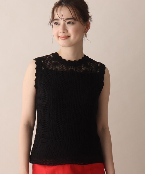 OPAQUE.CLIP（オペークドットクリップ）の「◆クロシェノースリニット（その他トップス・レディース・ブラック/グレー/マスタード・38）」の4枚目の写真