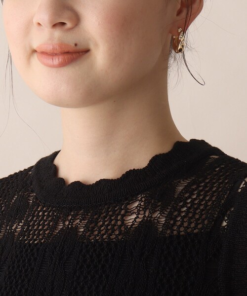 OPAQUE.CLIP（オペークドットクリップ）の「◆クロシェノースリニット（その他トップス・レディース・ブラック/グレー/マスタード・38）」の7枚目の写真