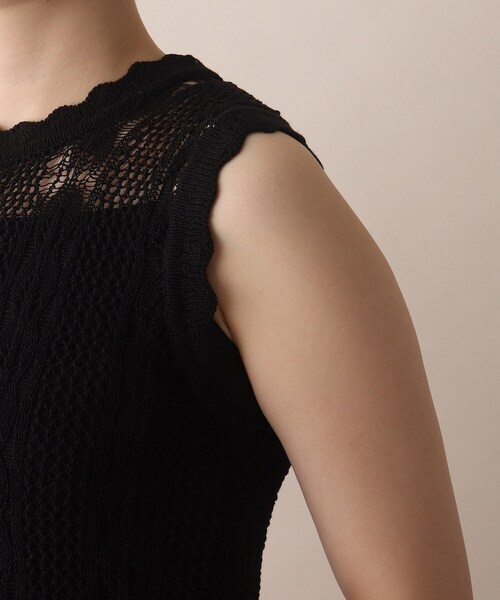 OPAQUE.CLIP（オペークドットクリップ）の「◆クロシェノースリニット（その他トップス・レディース・ブラック/グレー/マスタード・38）」の8枚目の写真