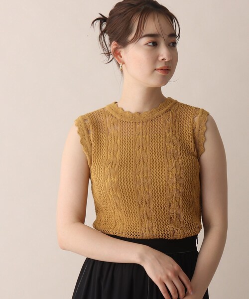 OPAQUE.CLIP（オペークドットクリップ）の「◆クロシェノースリニット（その他トップス・レディース・ブラック/グレー/マスタード・38）」の18枚目の写真