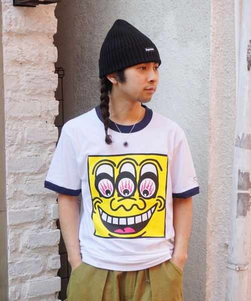 乱痴気(ランチキ)の「【DAZE'N HAZE】T-SHIRTS - BOB /リンガーT(Tシャツ/カットソー・メンズ・杢グレー/ホワイト×ネイビー・L/M)」の2枚目の写真