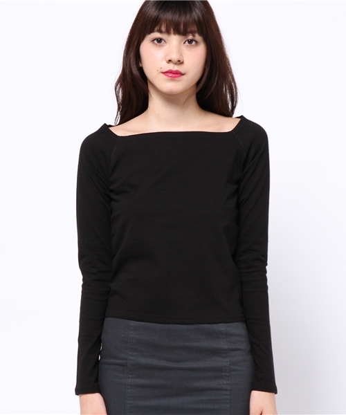 EVRIS（エヴリス）の「スクエアネックロンＴ（Tシャツ/カットソー・レディース・ホワイト/ブラック/カーキ・FREE）」の4枚目の写真