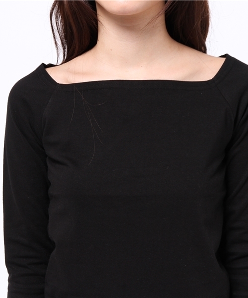 EVRIS（エヴリス）の「スクエアネックロンＴ（Tシャツ/カットソー・レディース・ホワイト/ブラック/カーキ・FREE）」の7枚目の写真