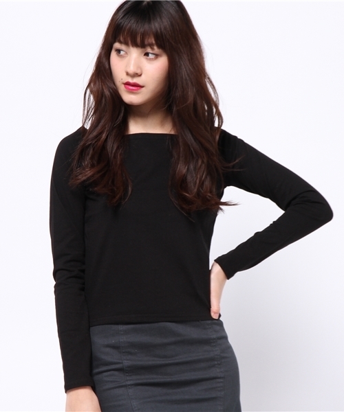 EVRIS（エヴリス）の「スクエアネックロンＴ（Tシャツ/カットソー・レディース・ホワイト/ブラック/カーキ・FREE）」の10枚目の写真