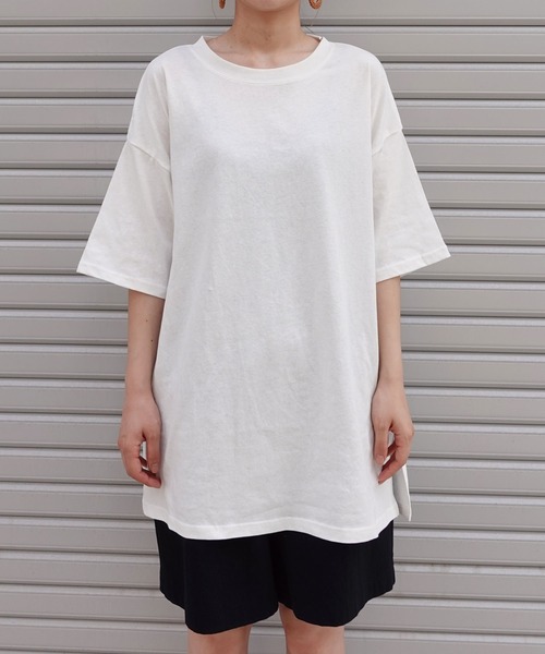 CORNERS(コーナーズ)の「バックオープンTシャツ(Tシャツ/カットソー・レディース・オフホワイト/ブラック/ピンク/グリーン・FREE)」の6枚目の写真
