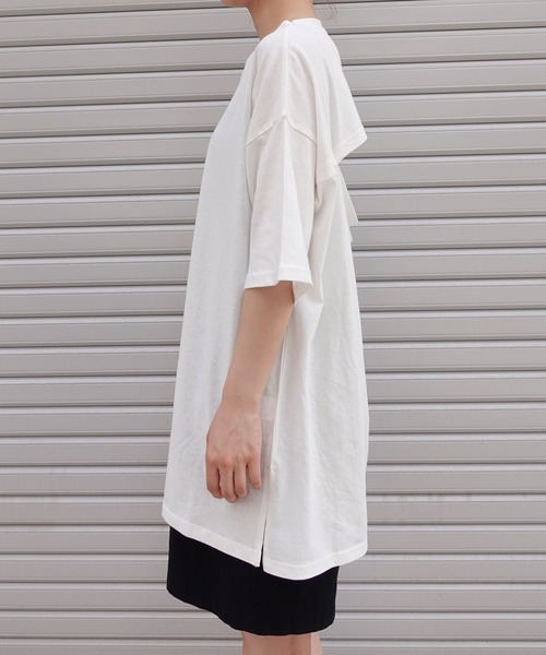 CORNERS(コーナーズ)の「バックオープンTシャツ(Tシャツ/カットソー・レディース・オフホワイト/ブラック/ピンク/グリーン・FREE)」の11枚目の写真
