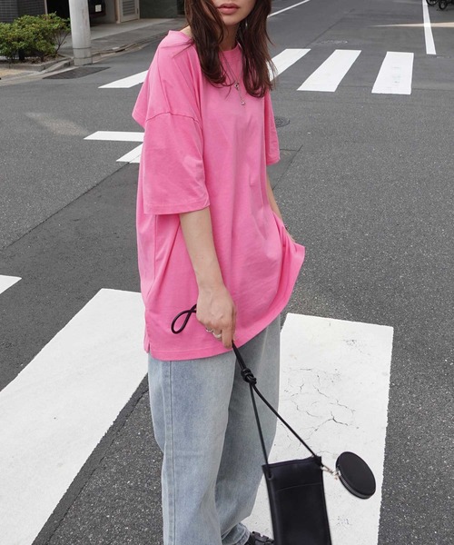 CORNERS(コーナーズ)の「バックオープンTシャツ(Tシャツ/カットソー・レディース・オフホワイト/ブラック/ピンク/グリーン・FREE)」の19枚目の写真