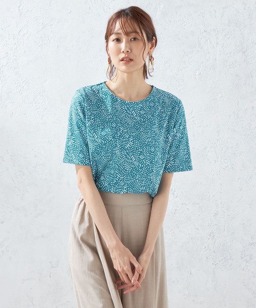 DECOY SINCE 1981(デコイシンスイチキュウハチイチ)の「【接触冷感】エスニックプリントプルオーバー(Tシャツ/カットソー・レディース・ネイビー/グリーン/ホワイト・L/LL/M)」の3枚目の写真