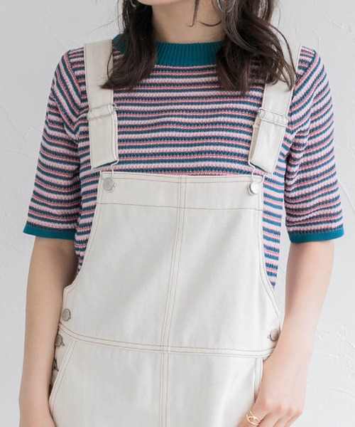 ems excite（エムズエキサイト）の「ガラ編みニット（ニット/セーター・レディース・グリーン系その他/ブルー系その他/オレンジ系その他・FREE）」の2枚目の写真