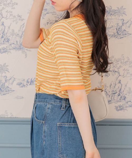 ems excite（エムズエキサイト）の「ガラ編みニット（ニット/セーター・レディース・グリーン系その他/ブルー系その他/オレンジ系その他・FREE）」の4枚目の写真