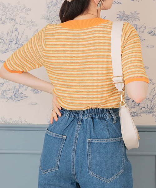 ems excite（エムズエキサイト）の「ガラ編みニット（ニット/セーター・レディース・グリーン系その他/ブルー系その他/オレンジ系その他・FREE）」の5枚目の写真