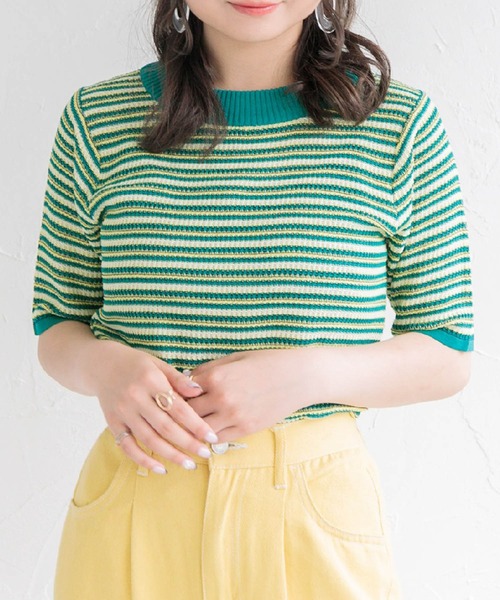 ems excite（エムズエキサイト）の「ガラ編みニット（ニット/セーター・レディース・グリーン系その他/ブルー系その他/オレンジ系その他・FREE）」の18枚目の写真