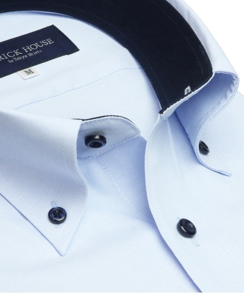TOKYO SHIRTS（トウキョウシャツ）の「透け防止プラス 形態安定ノーアイロン ボタンダウン 半袖ビジネスワイシャツ（ビジネスシャツ・メンズ・ホワイト/ブルー・首回り43cm/首回り41cm/首回り37cm/首回り39cm/首回り42cm）」の8枚目の写真