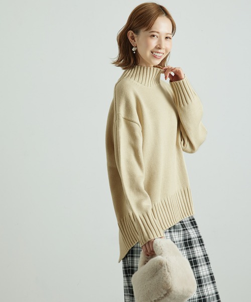 【WEB限定カラーあり】バックスリットニットプルオーバー