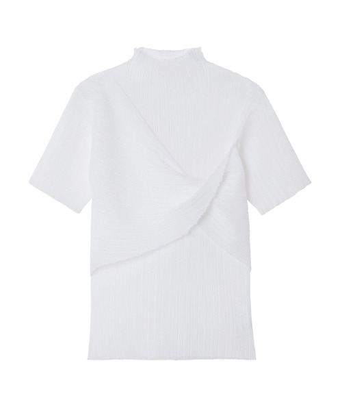 LE CIEL BLEU（ルシェルブルー）の「シアープリーツツイストニット / Sheer Pleats Twisted Knit（ニット/セーター・レディース・チャコールグレー/オフホワイト/オレンジ・36）」の7枚目の写真