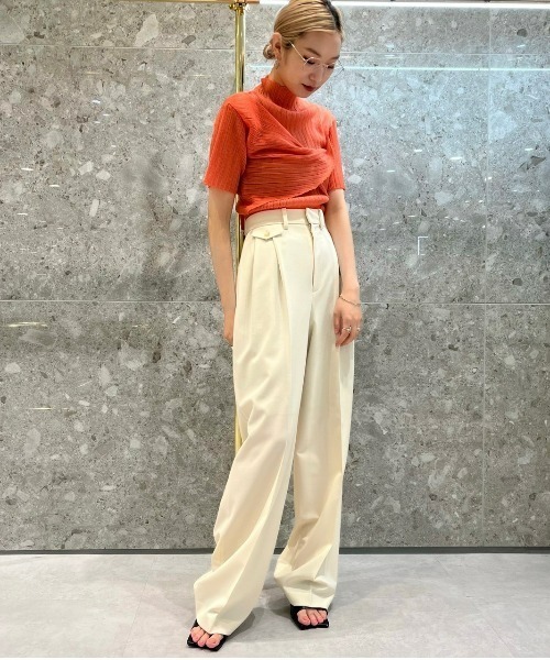 LE CIEL BLEU（ルシェルブルー）の「シアープリーツツイストニット / Sheer Pleats Twisted Knit（ニット/セーター・レディース・チャコールグレー/オフホワイト/オレンジ・36）」の20枚目の写真