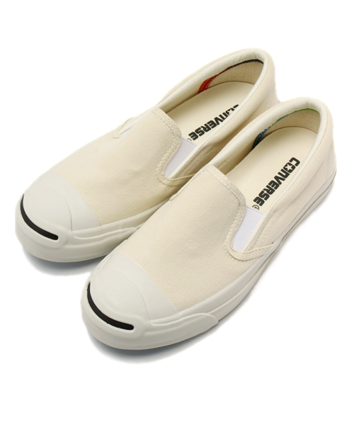 CONVERSE（コンバース）の「JACK PURCELL WASHOUT SLIP-ON / ジャックパーセル ウォッシュアウト スリップオン（スニーカー・メンズ・ホワイト/チャコールグレー・6.5/4/7.5/10.5/7/5.5/6/3.5/4.5/5/8/9/9.5/8.5）」の2枚目の写真