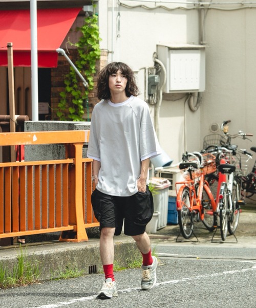 BROKEN BASE(ブロークンベース)の「オーバーサイズリンガーTシャツ(Tシャツ/カットソー・メンズ・ホワイト/グレー/グリーン・MEDIUM/LARGE)」の5枚目の写真