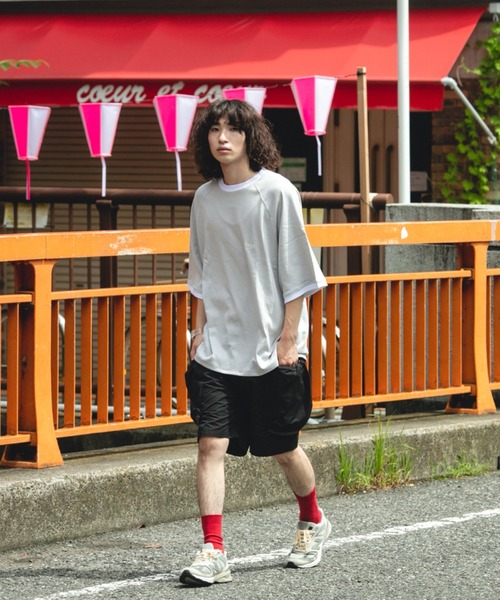 BROKEN BASE(ブロークンベース)の「オーバーサイズリンガーTシャツ(Tシャツ/カットソー・メンズ・ホワイト/グレー/グリーン・MEDIUM/LARGE)」の6枚目の写真