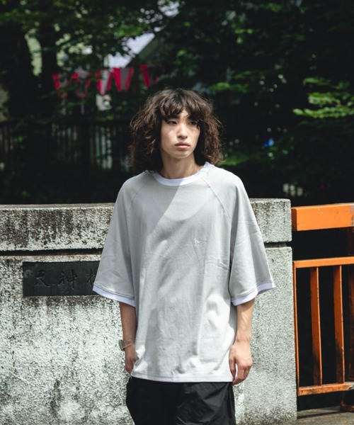 BROKEN BASE(ブロークンベース)の「オーバーサイズリンガーTシャツ(Tシャツ/カットソー・メンズ・ホワイト/グレー/グリーン・MEDIUM/LARGE)」の7枚目の写真